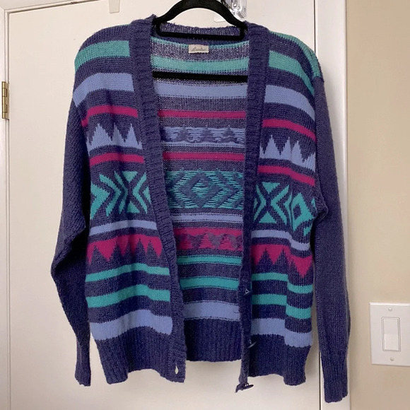 Vintage Basler Geometric Cardigan Sweater Size 40 - Picture 6 of 7